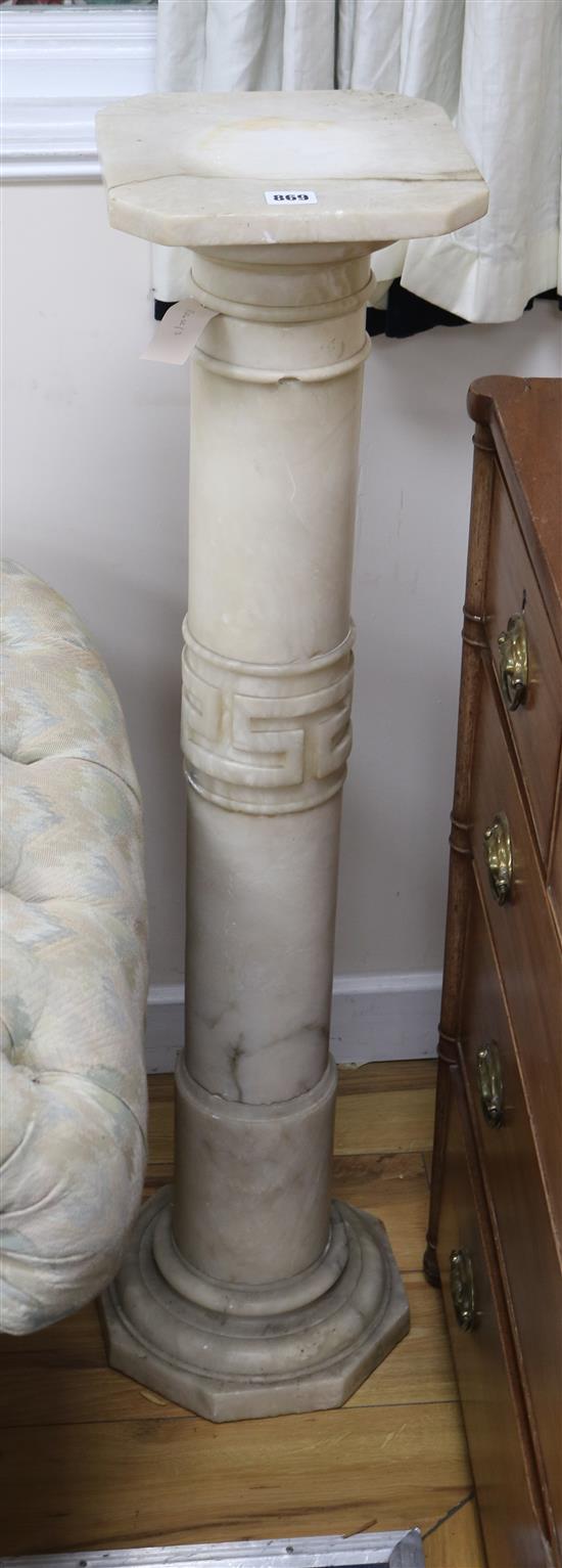 A Victorian alabaster pedestal H.105cm